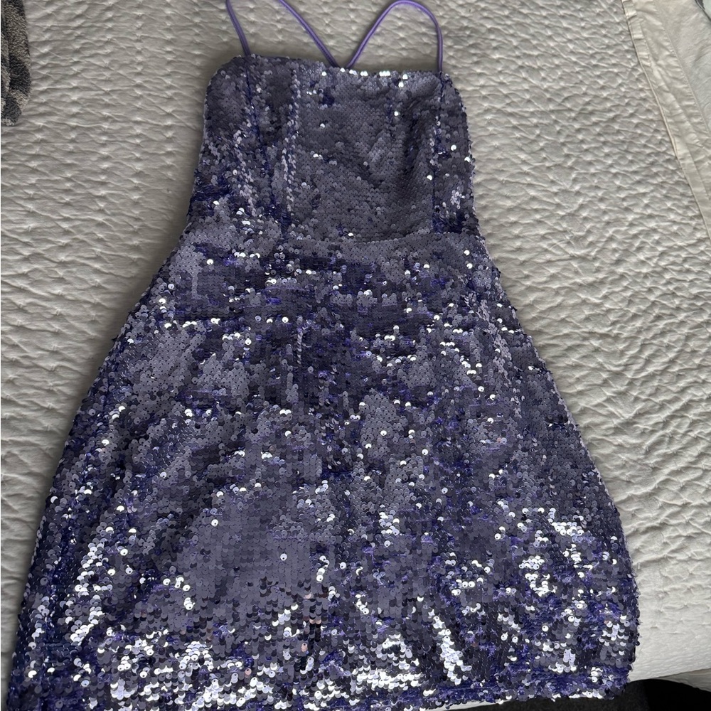 Purple sequin dress